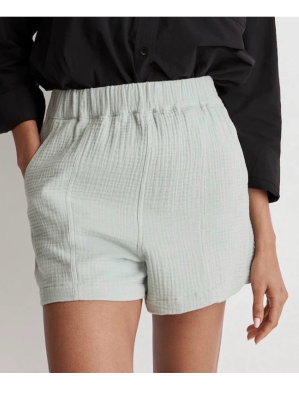 Madewell sea foam green double gauze shorts sz M